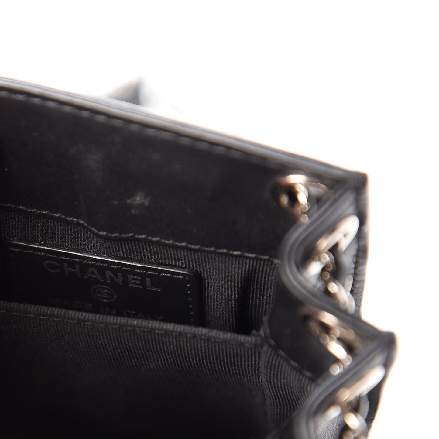 Patent CC Phone Holder Crossbody Black