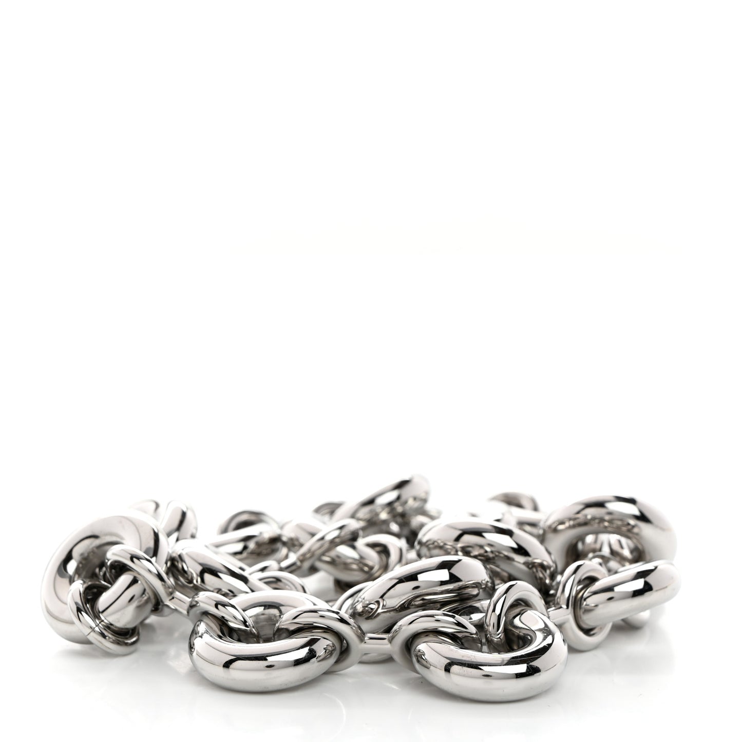 Aluminum Stainless Steel Chunky Donut Chain Shoulder Strap Silver