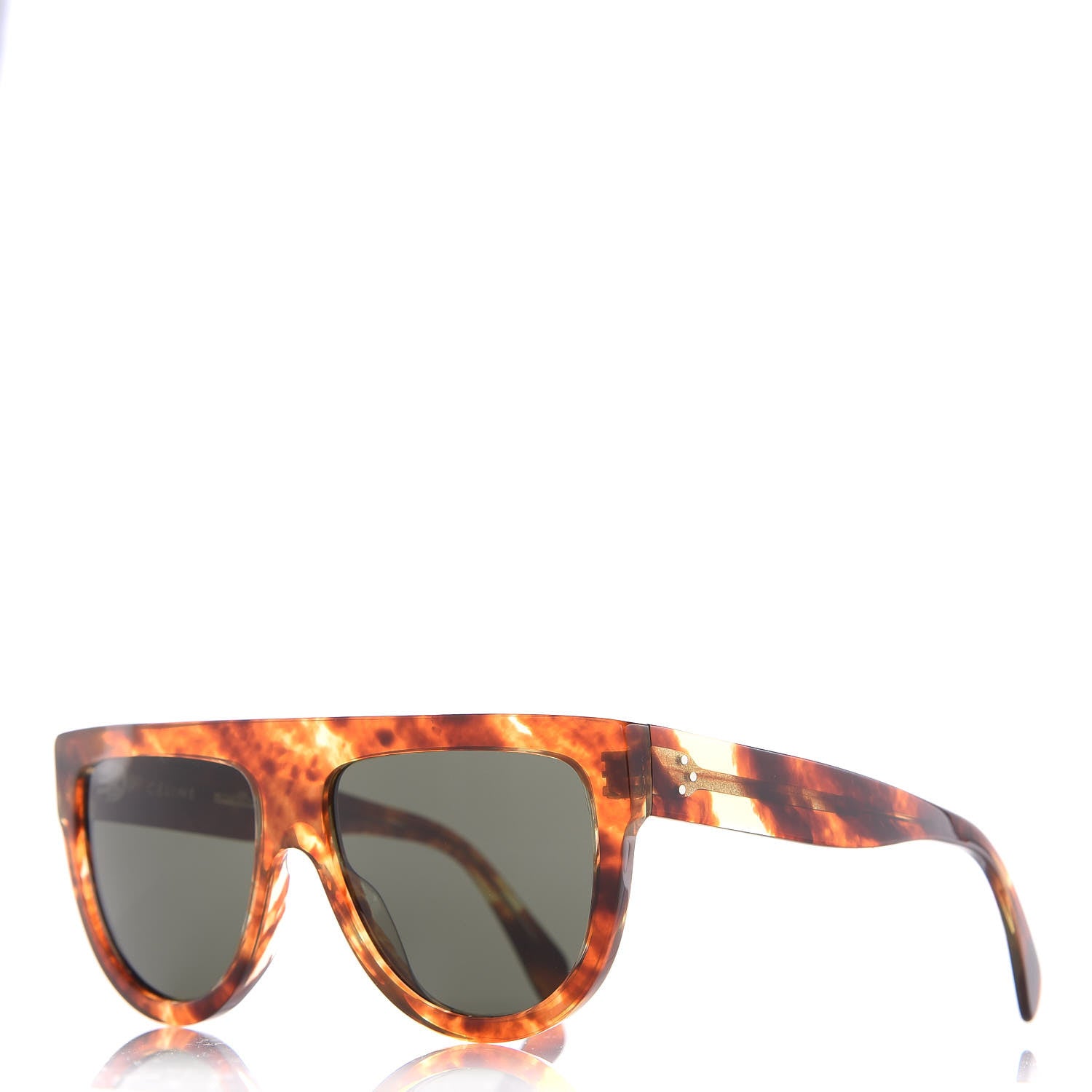 Celine Acetate Aviator Sunglasses CL 40001I Havana 1 of 6