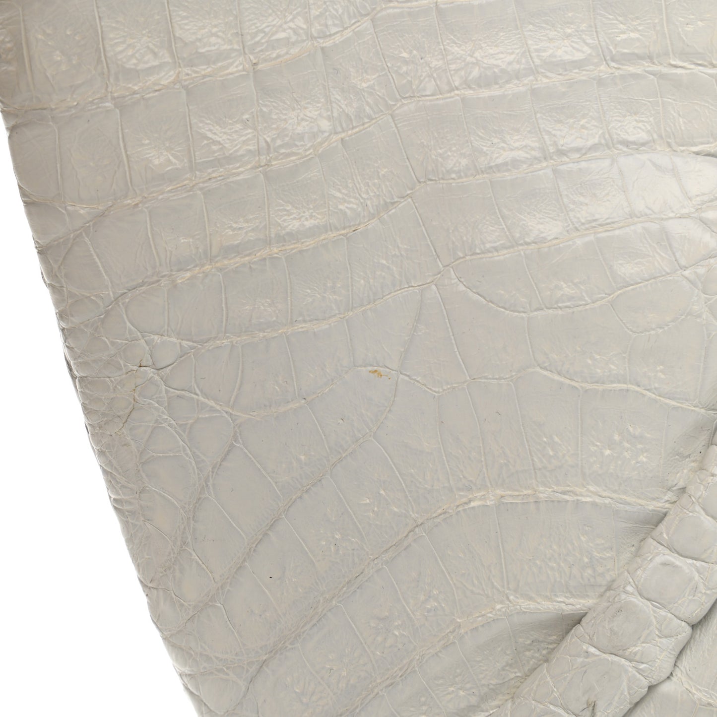 Crocodile Top Handle Tote White