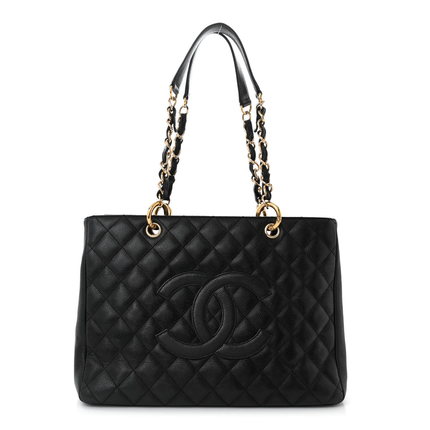 Caviar Quilted Grand Shopping Tote GST Black