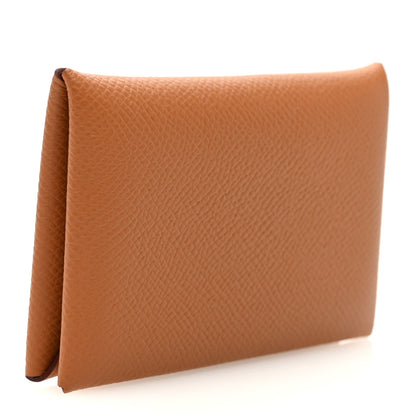 Hermes Epsom Calvi Card Case Gold 3 of 7