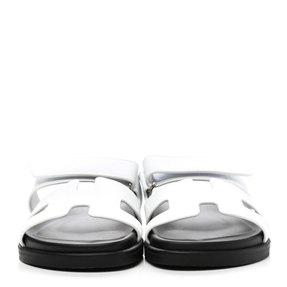 Hermes Calfskin Womens Chypre Sandals 38 White 2 of 10