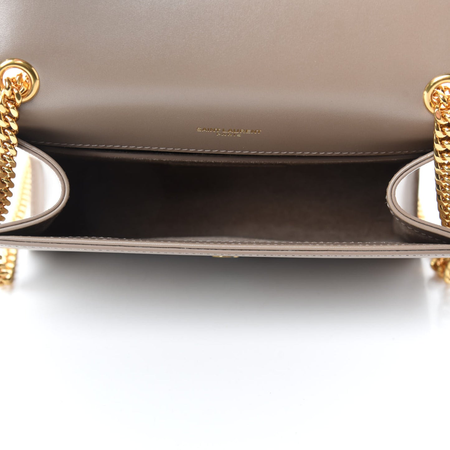 Smooth Calfskin Small Classic Monogram Kate Tassel Satchel Dark Beige