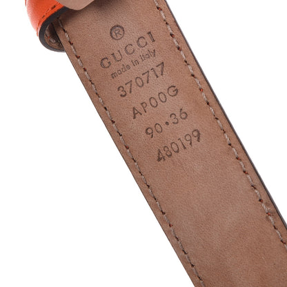 Gucci Moon Calfskin Interlocking G 25mm Belt 90 36 Vibrant Orange 4 of 5