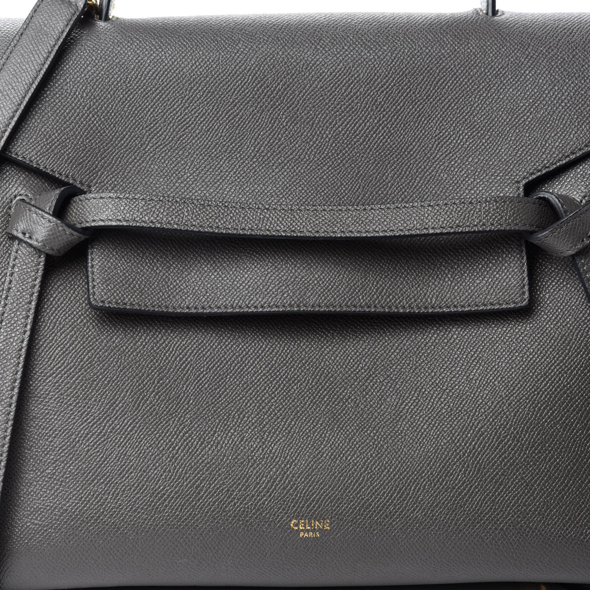 Grained Calfskin Mini Belt Bag Grey