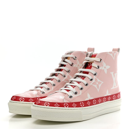 Louis Vuitton Monogram Giant Stellar Sneaker Boots 38.5 Rose Rouge 3 of 11