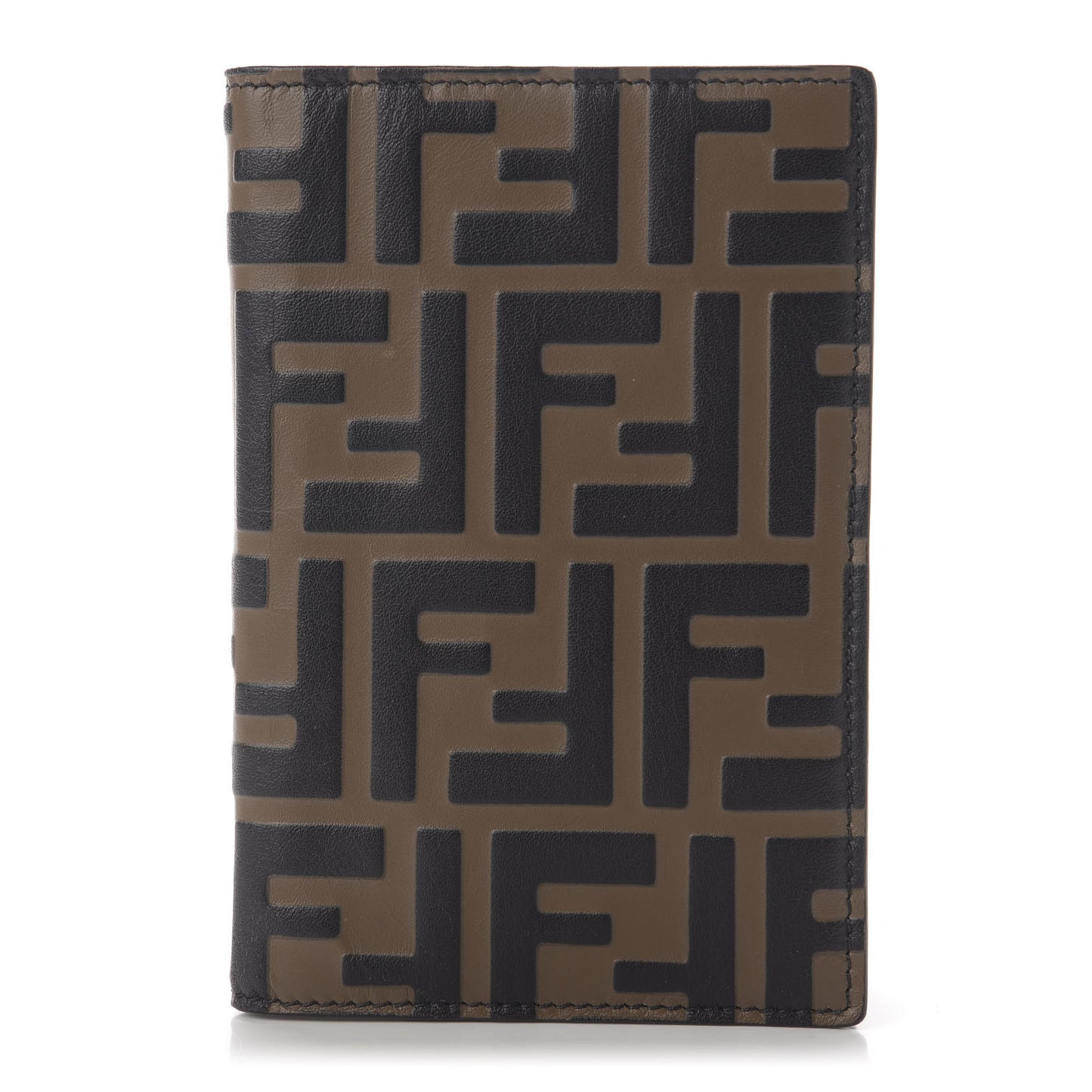 Vitello Soft Bi-Color FF 1974 Embossed Passport Cover Maya Black