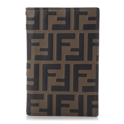 Fendi Vitello Soft Bi-Color FF 1974 Embossed Passport Cover Maya Black 1 of 8