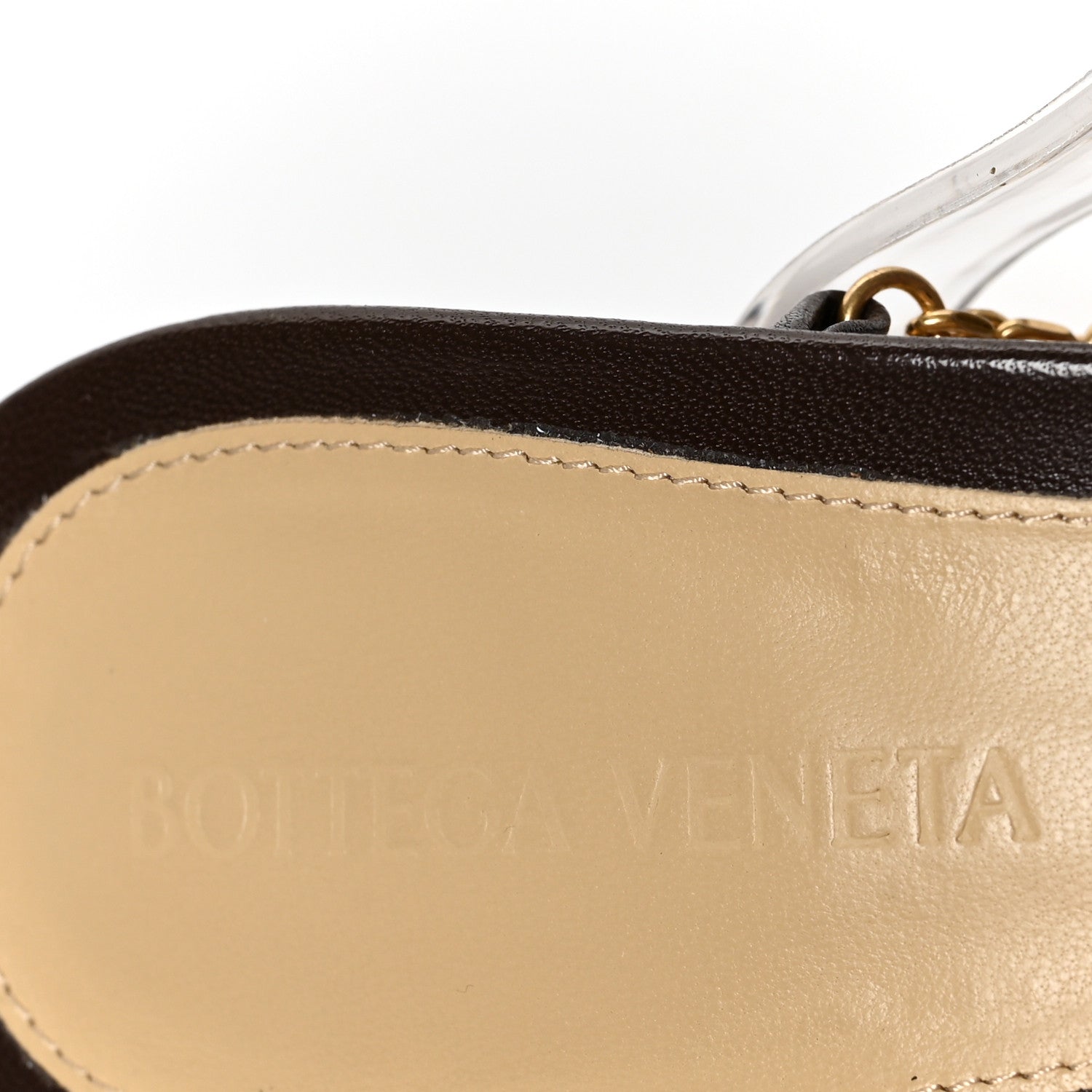 Bottega Veneta Lambskin Stretch Chain Strap 90mm Sandals 38 Ebony 7 of 8