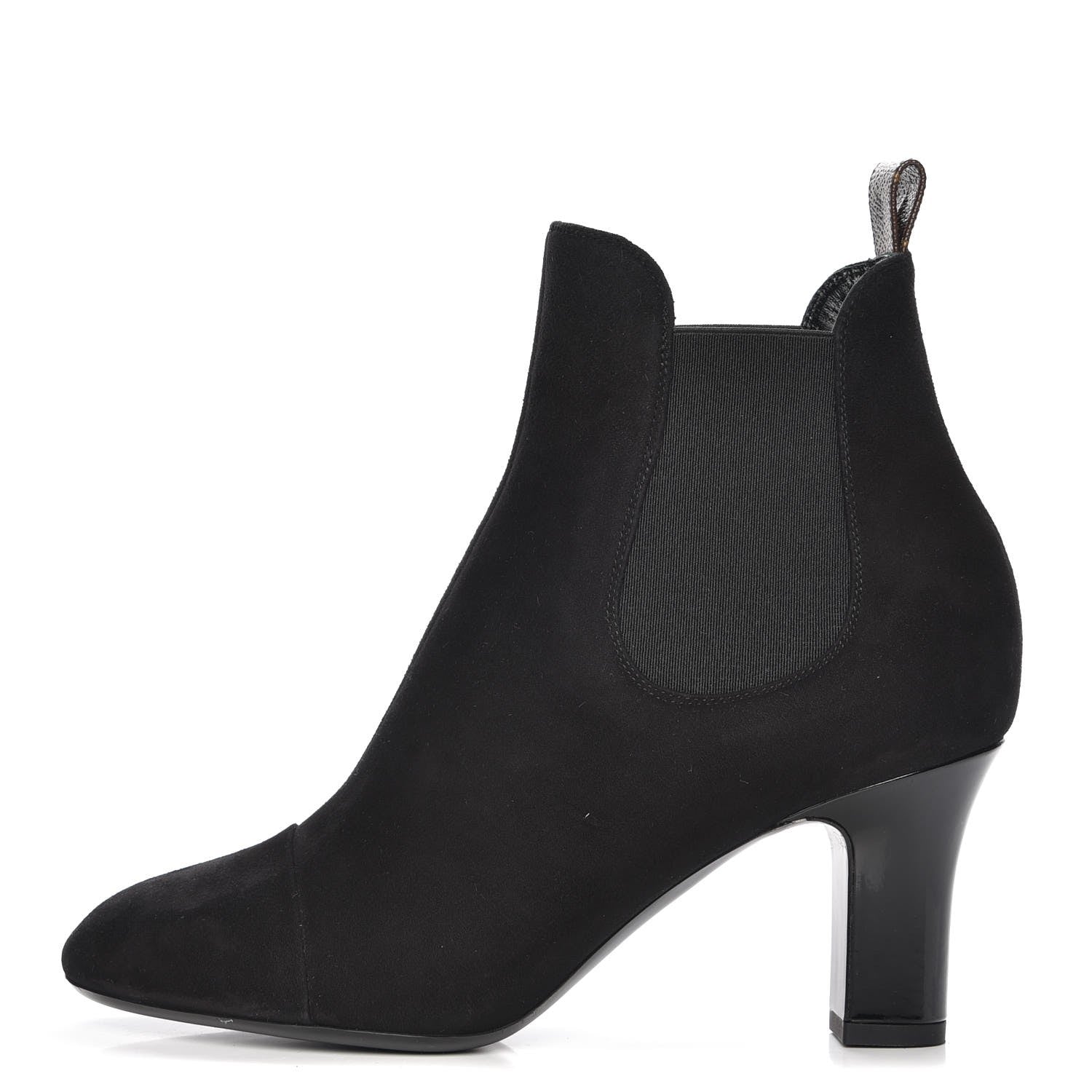Louis Vuitton Suede Monogram Uniformes Cap Toe Chelsea 75mm Ankle Boots 37.5 Black 1 of 7