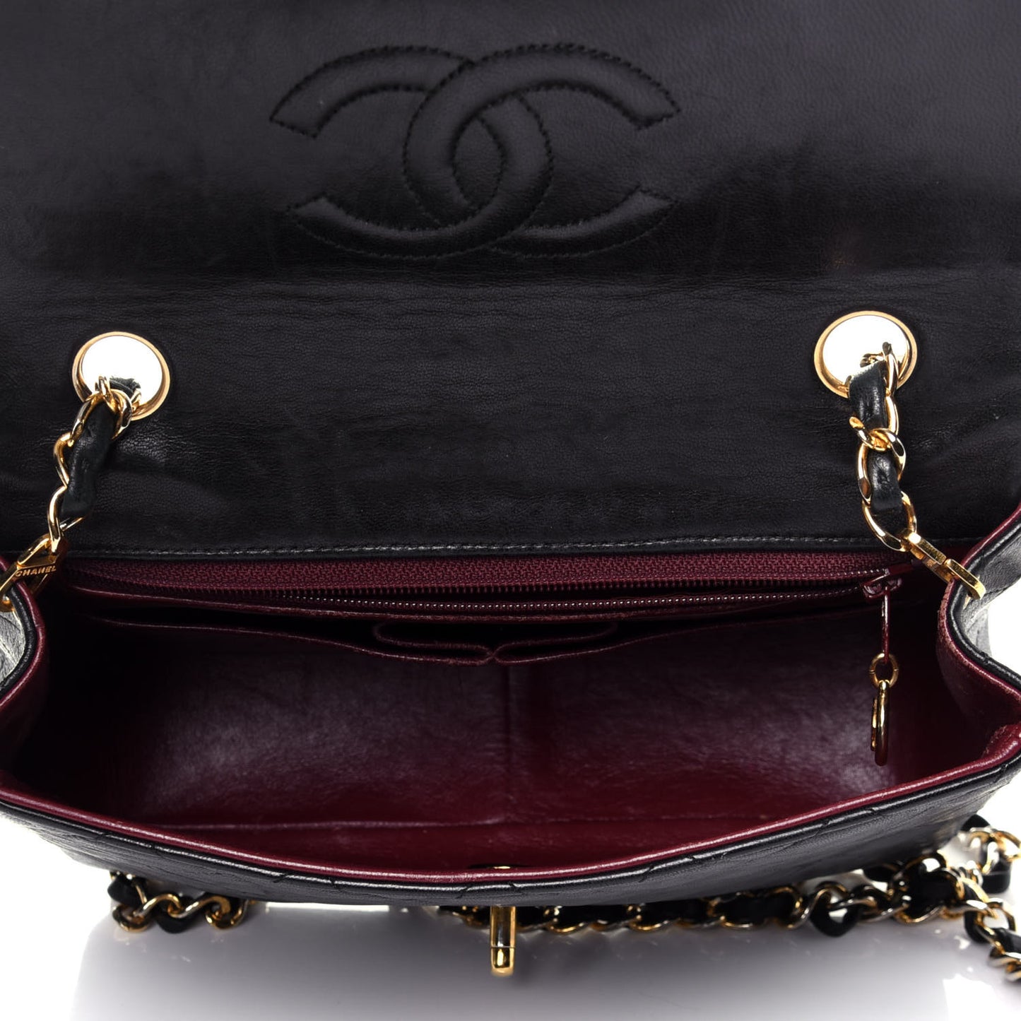 Lambskin Quilted Small Single Flap Black