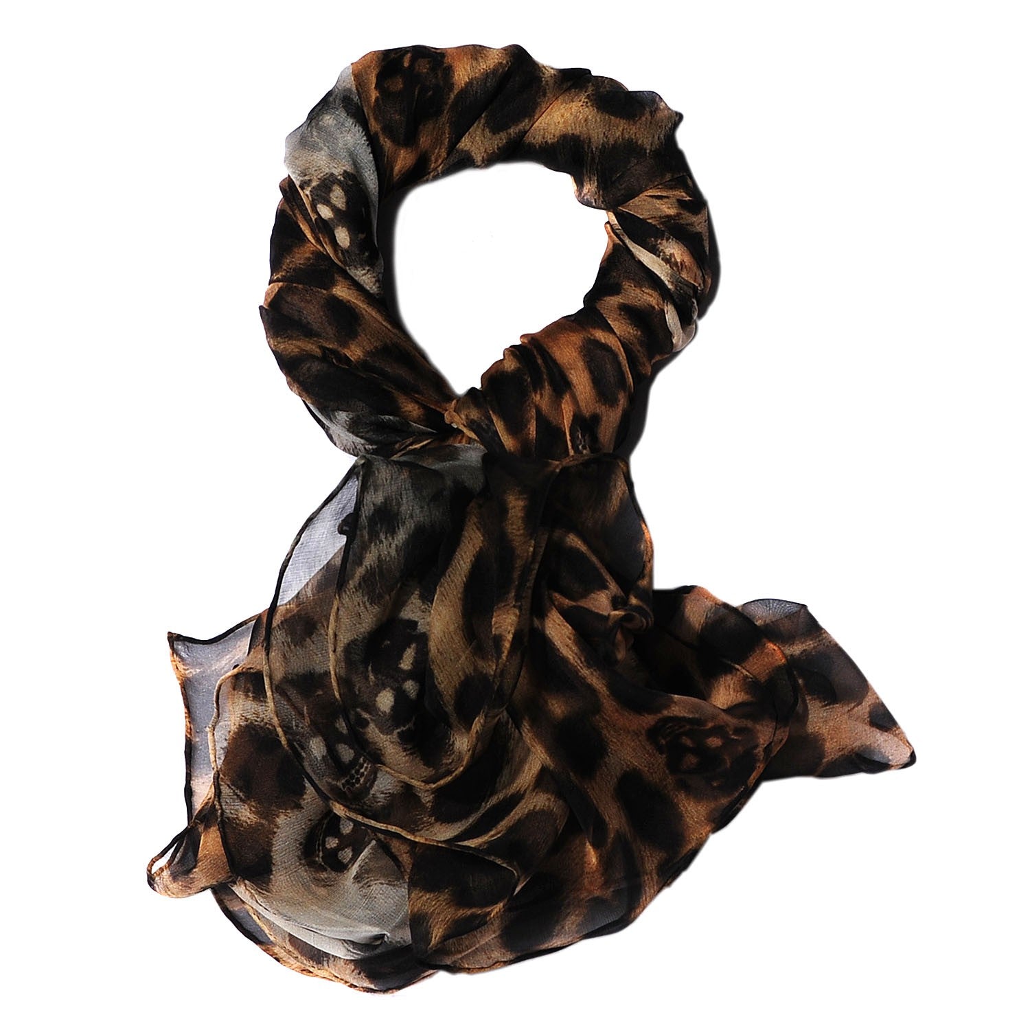 Alexander McQueen Cashmere Silk Leopard Skull Pashmina Scarf 1 of 7