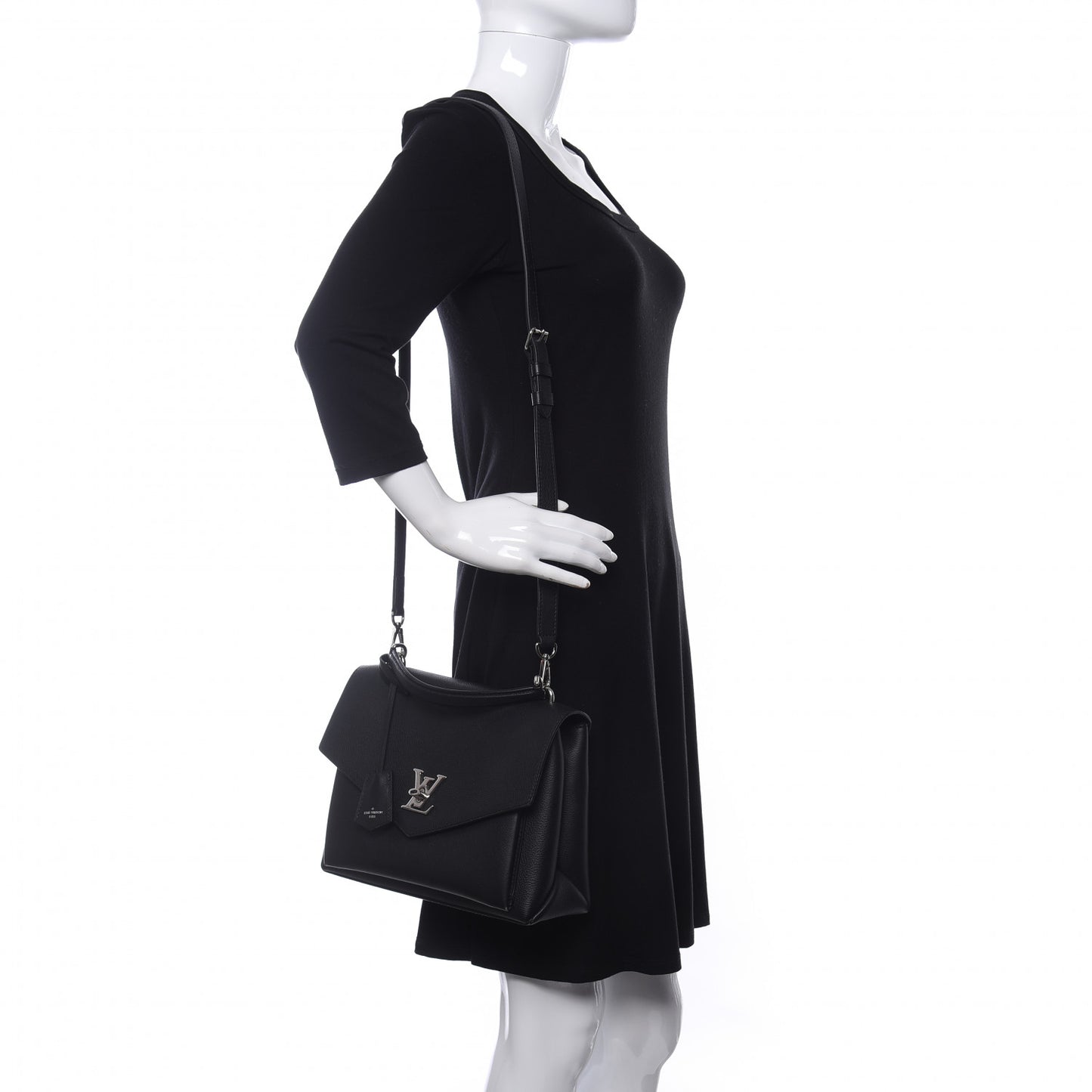Soft Calfskin My Lockme Top Handle Black