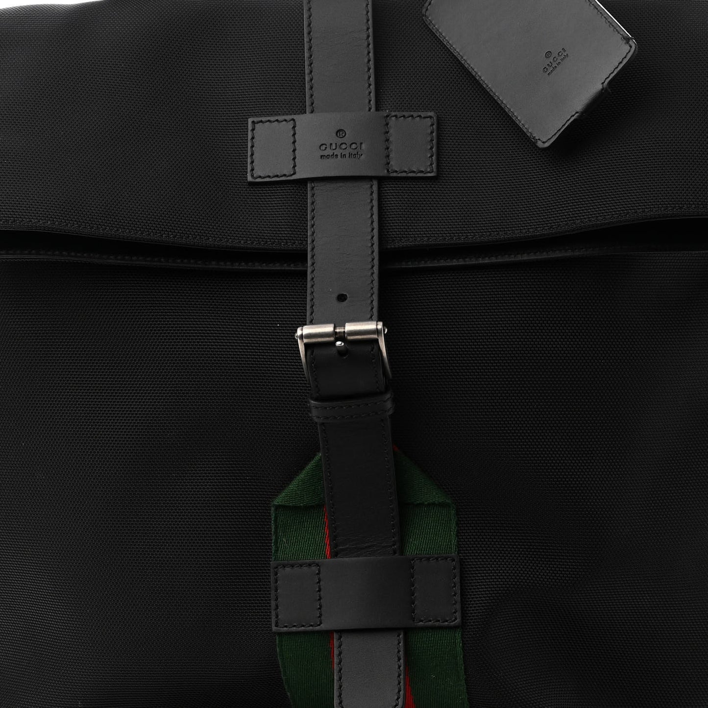 Techno Canvas Web Single Buckle Backpack Black