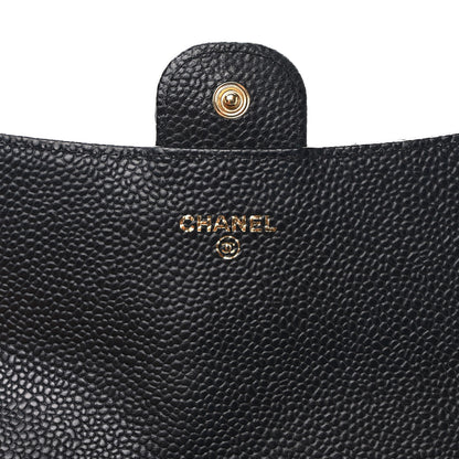 Chanel Caviar Quilted Large Gusset Flap Wallet Black 6 of 9