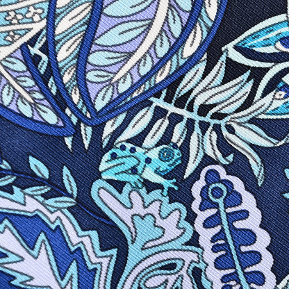 Hermes Silk Maitres de la Foret Scarf 90 Marine Lavande Turquoise 7 of 8