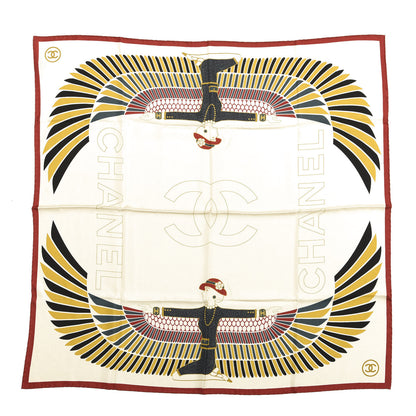 Chanel Silk Metiers D'Art Egypt Square Scarf Biege Red 1 of 4