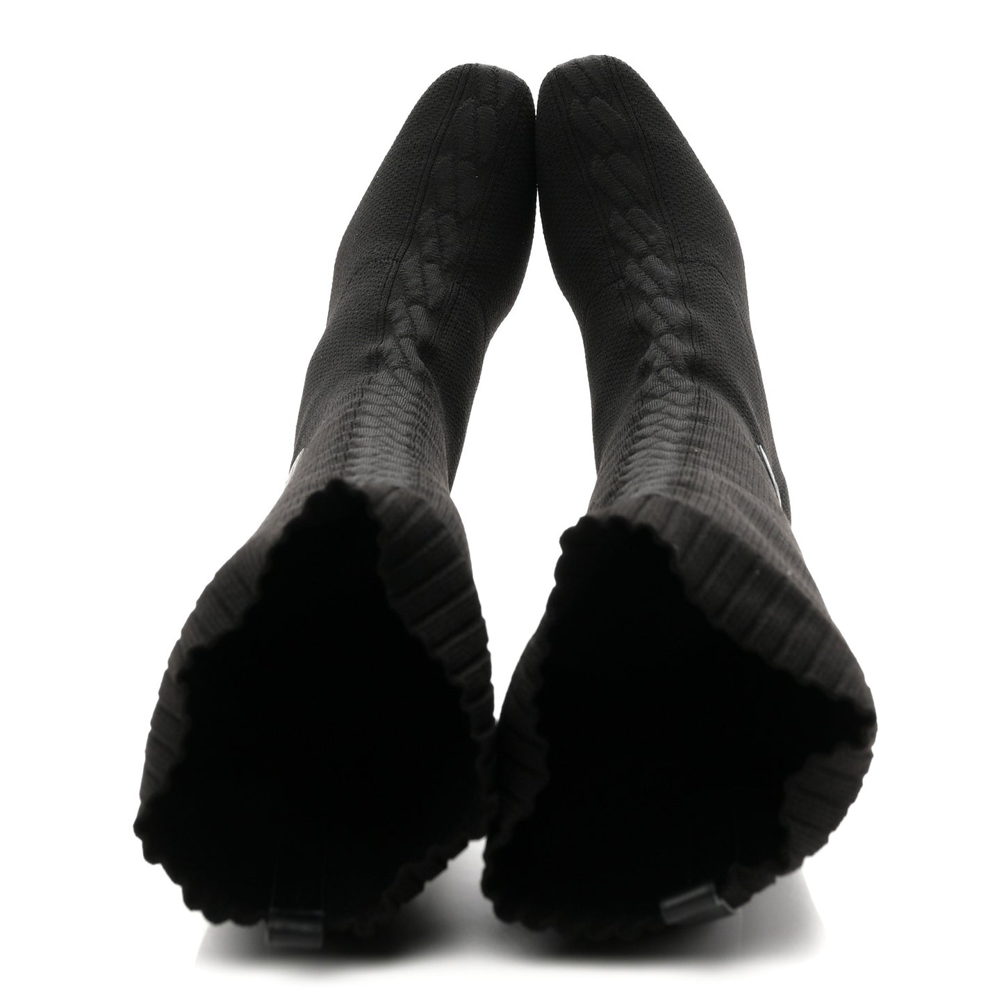 Knit Calfskin Fontaine 60 Boots 37 Black