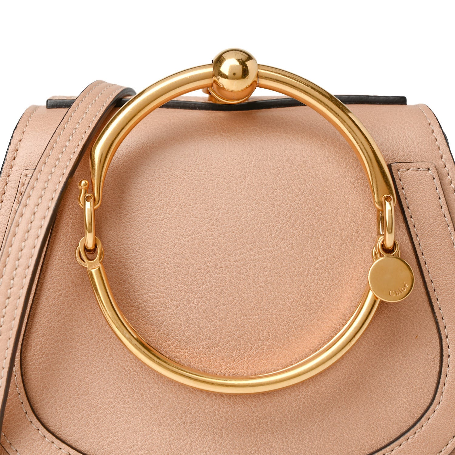 Chloe Calfskin Suede Small Nile Bracelet Bag Biscotti Beige 8 of 10