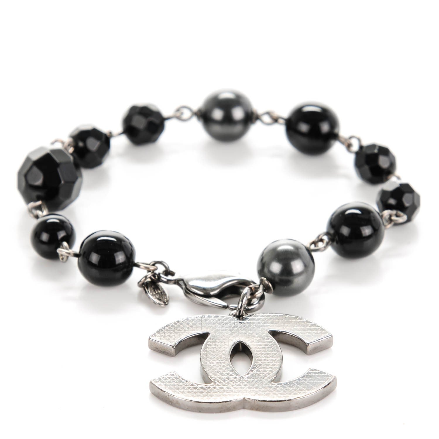 Chanel Ruthenium Bead CC Bracelet Black 1 of 5