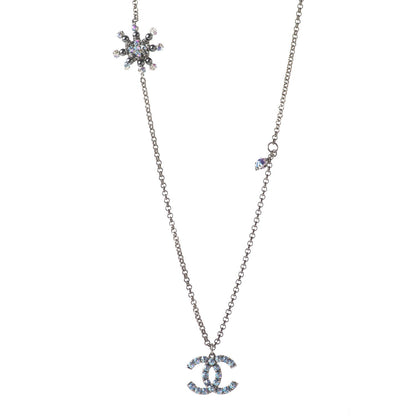 Chanel Iridescent Crystal Ruthenium CC Necklace Dark Grey Blue 1 of 6