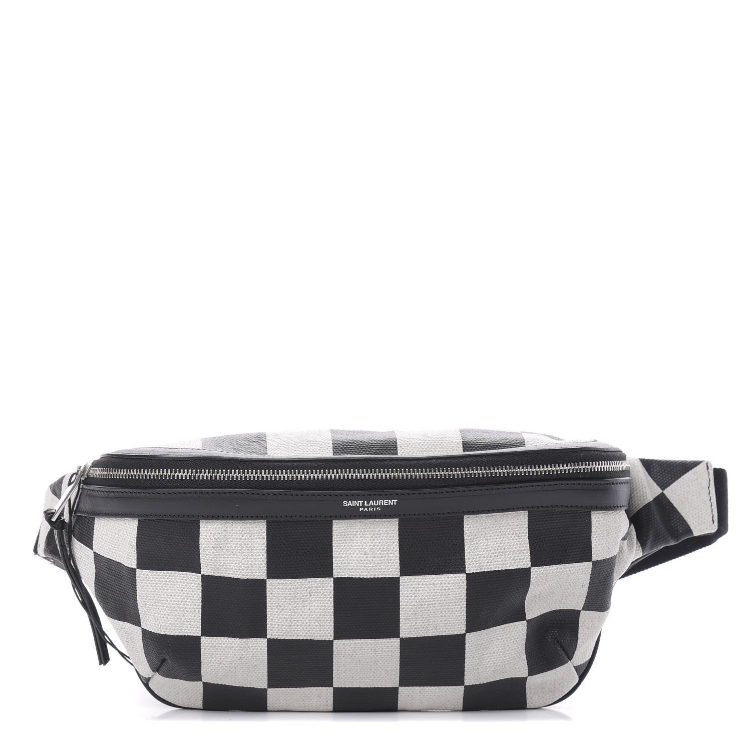 Saint Laurent Canvas Classic Belt Bag Black White 1 of 10