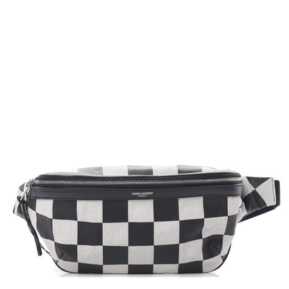Saint Laurent Canvas Classic Belt Bag Black White 1 of 10