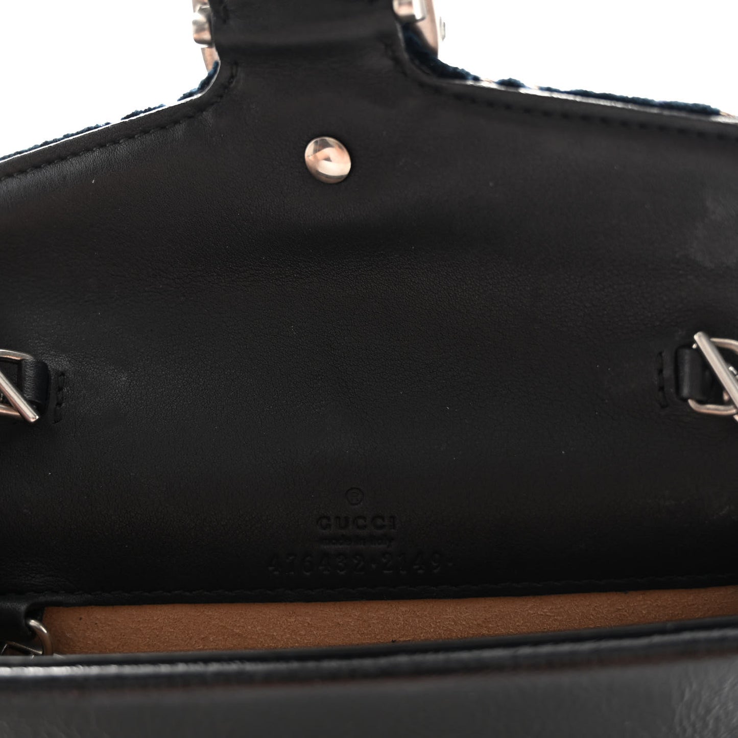 Velvet GG Monogram Super Mini Dionysus Shoulder Bag Blue Beige Black