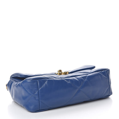 Chanel Goatskin Quilted Medium 19 Flap Dark Blue 4 of 11