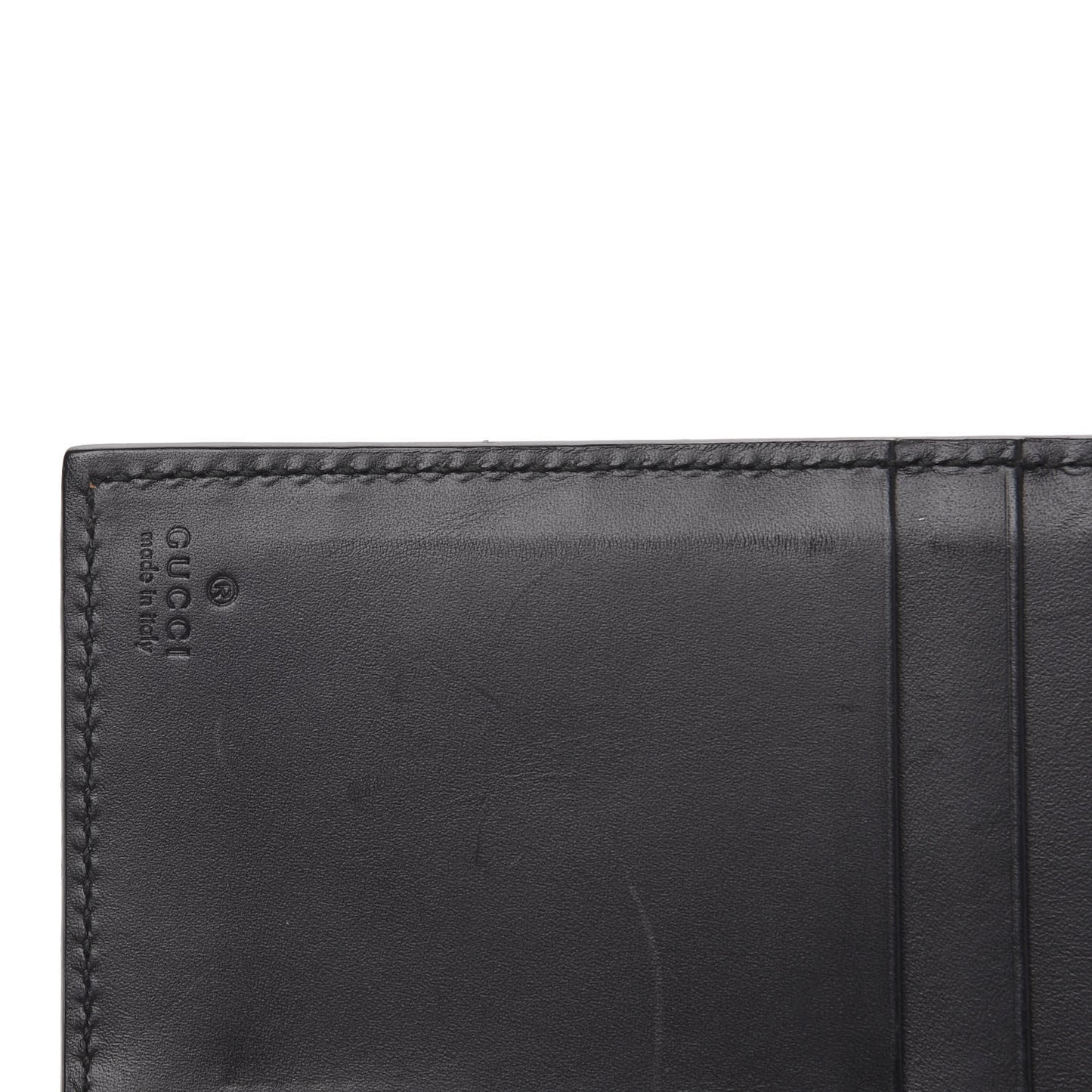 Calfskin GucciGhost Bi-Fold Long Wallet Black New Acquamarine