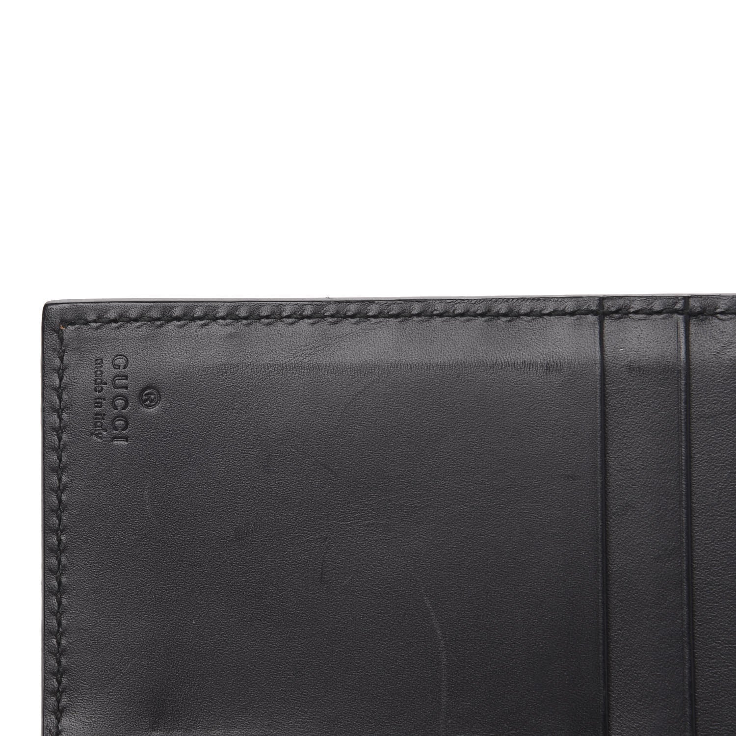 Gucci Calfskin GucciGhost Bi-Fold Long Wallet Black New Acquamarine 6 of 10