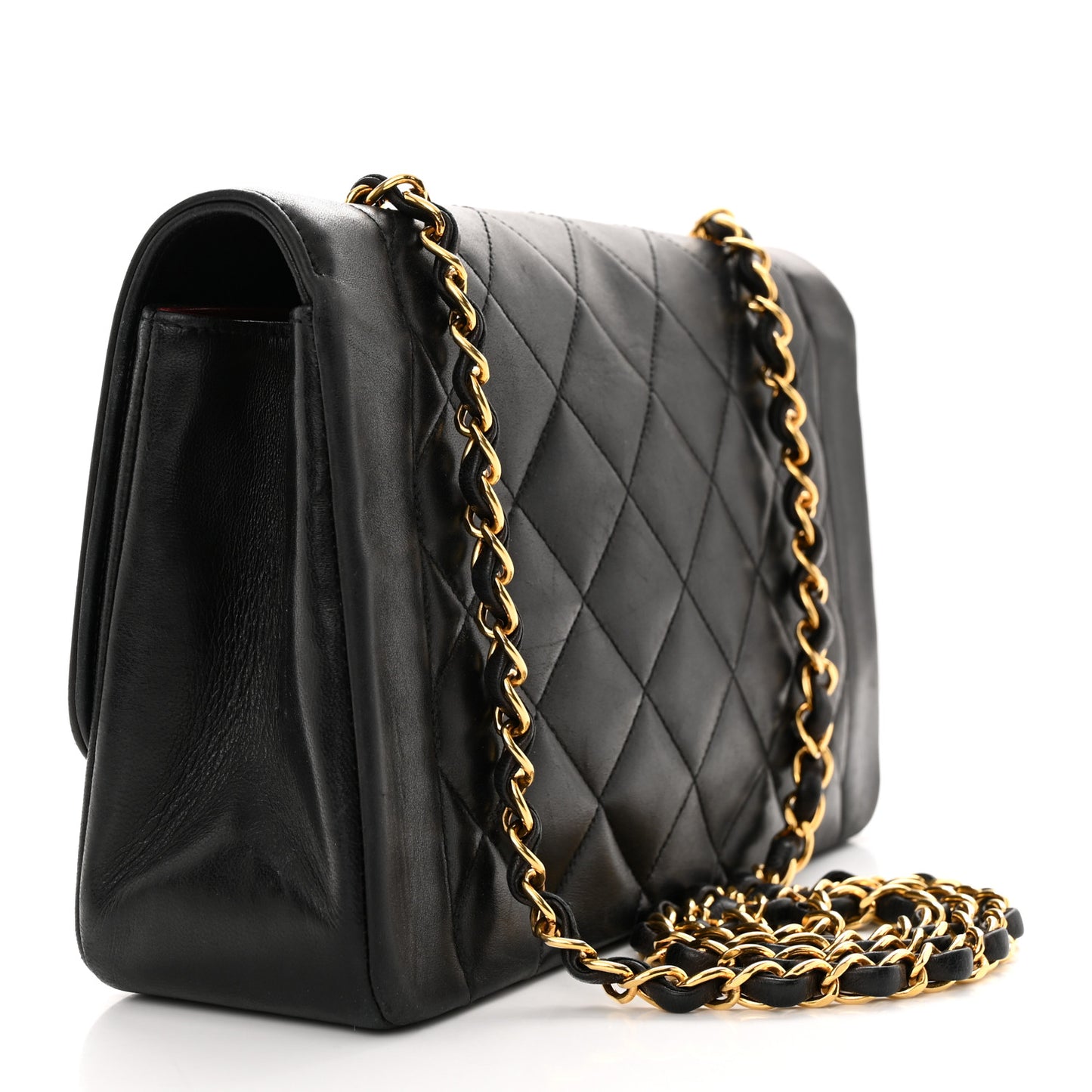 Lambskin Quilted Medium Single Flap Black
