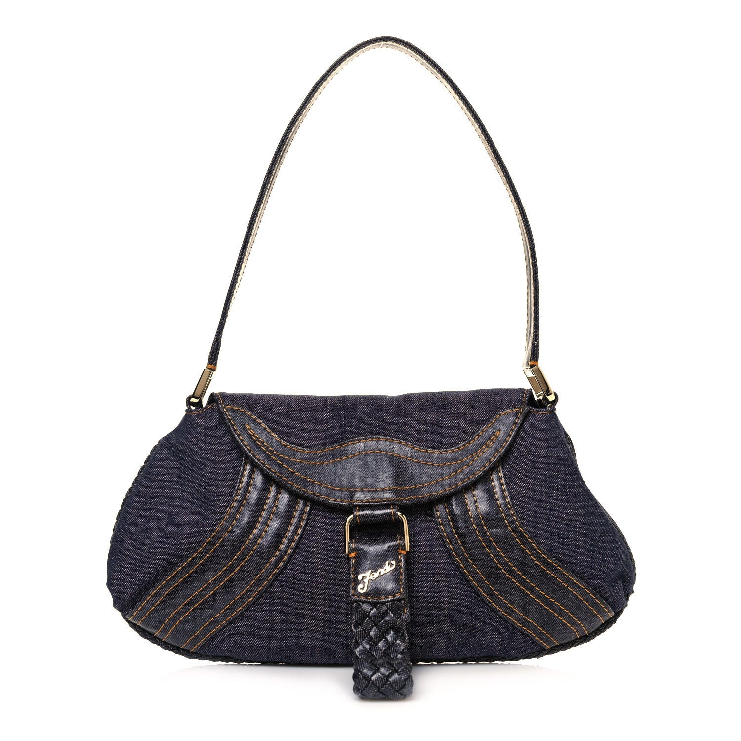 Fendi Denim Spalmati Woven Spy Pouch Bag Blue 1 of 13