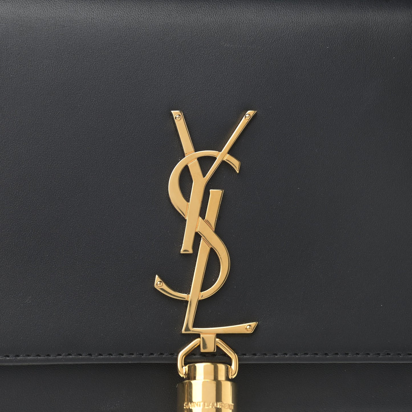 Smooth Calfskin Classic Monogram Kate Tassel Chain Wallet Black