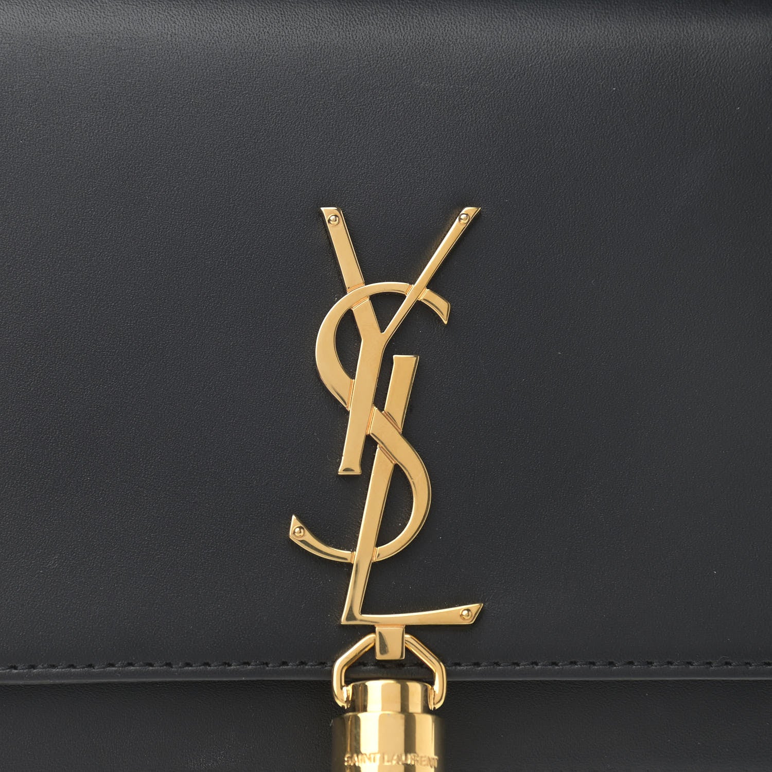 Saint Laurent Smooth Calfskin Classic Monogram Kate Tassel Chain Wallet Black 8 of 10