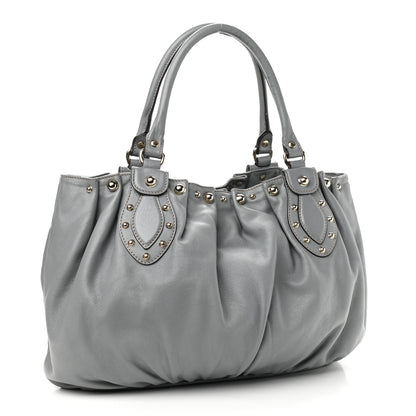Gucci Calfskin Studded Pelham Tote Grey 3 of 15