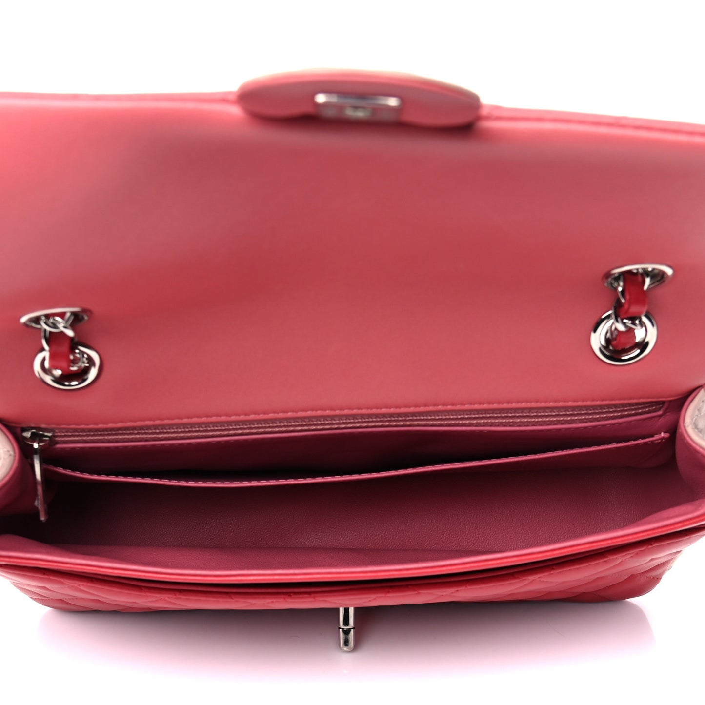 Lambskin Quilted Tri-Color Medium Single Flap Pink