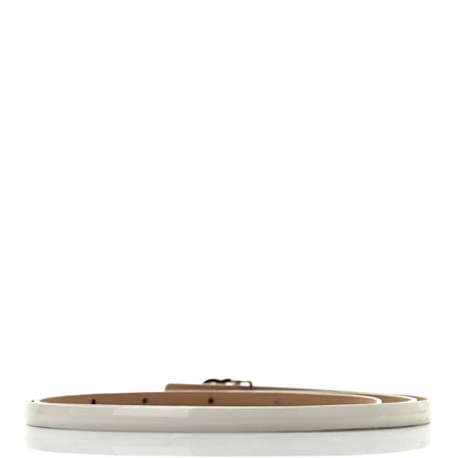 Chanel Patent Calfskin CC Logo Skinny Belt 80 32 White 2 of 8