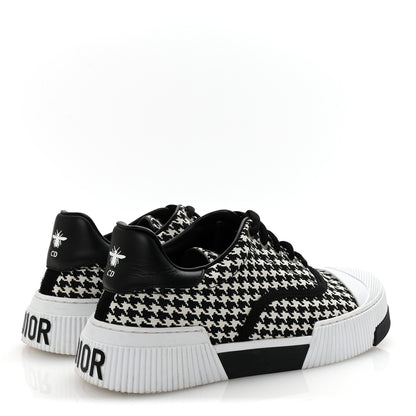 Christian Dior Canvas Houndstooth Embroidered D-Smash Sneakers 36.5 Black White 5 of 10