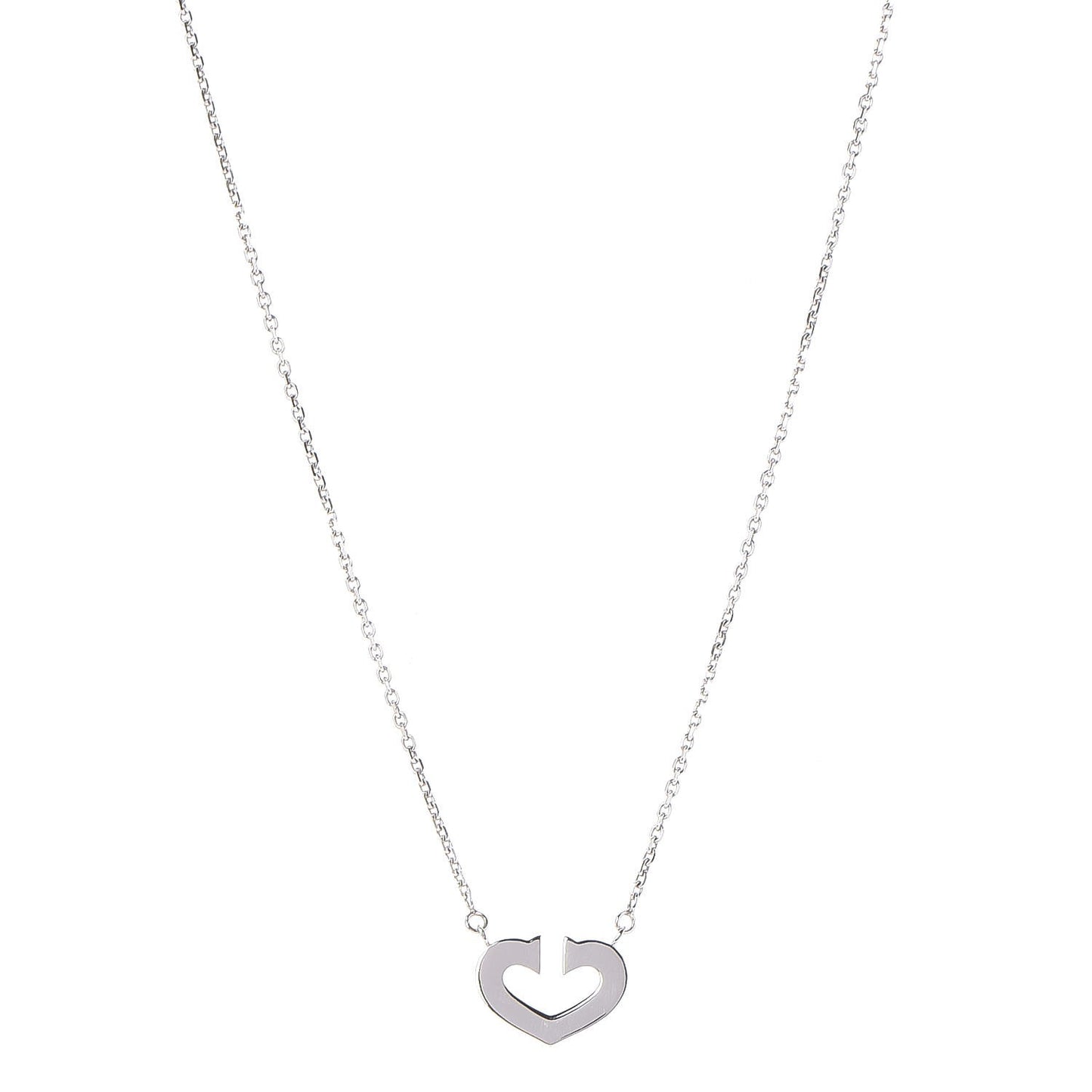 18K White Gold Medium Hearts and Symbols Necklace