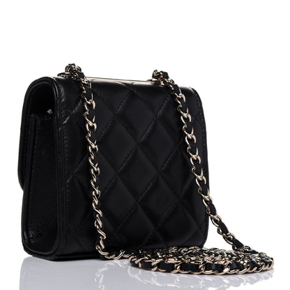 Chanel Lambskin Quilted Mini Trendy CC Chain Wallet Black 3 of 14