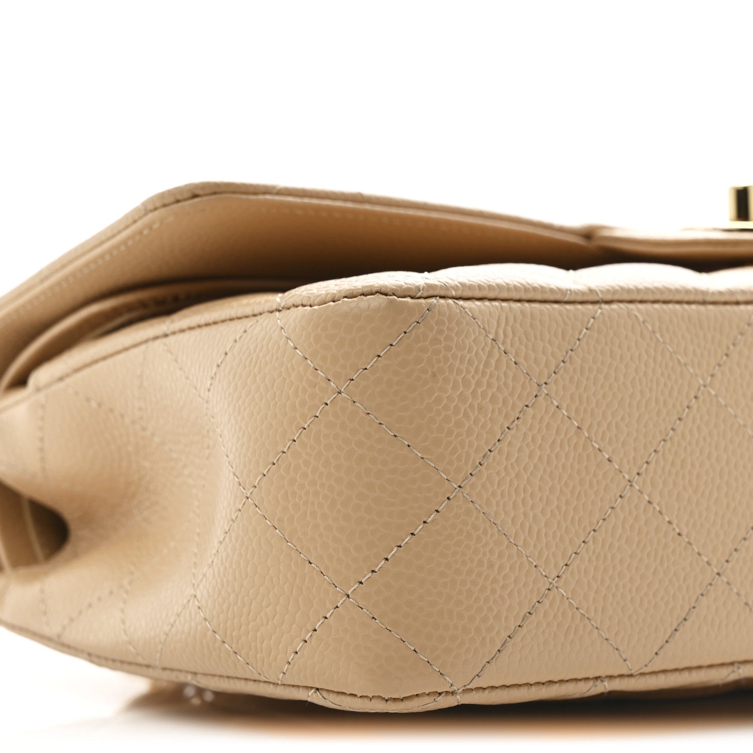 Chanel Caviar Quilted Medium Double Flap Beige 9 of 10