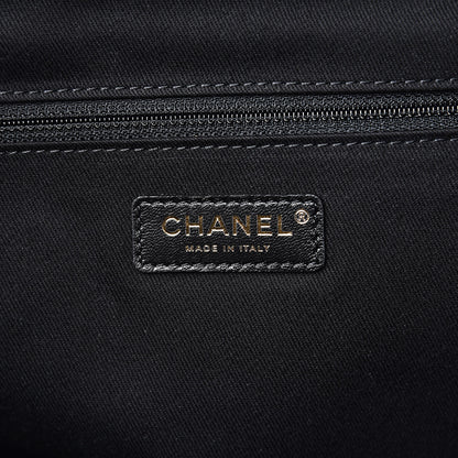 Chanel Mixed Fibers Striped Large Deauville Tote Black 6 of 10