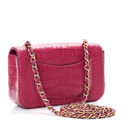 Chanel Matte Alligator Mini Flap Pink 2 of 12