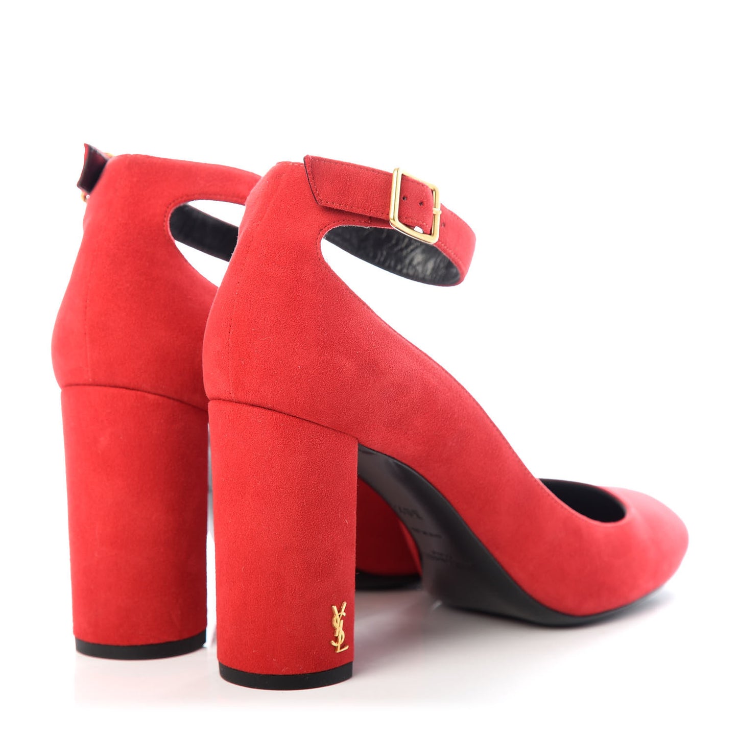 Suede Loulou 70 Ankle Strap Pumps 38.5 Red