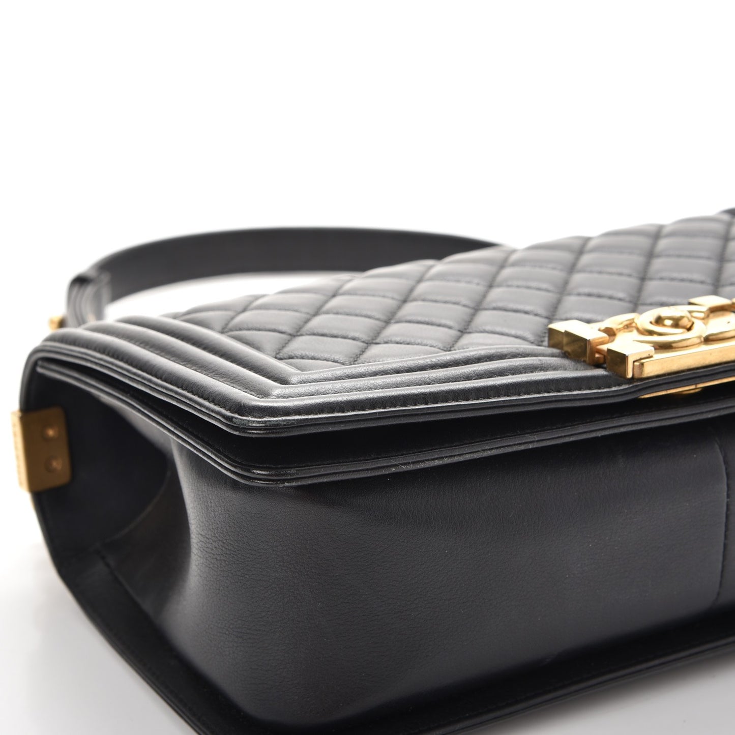 Calfskin Quilted Medium Boy Flap Black