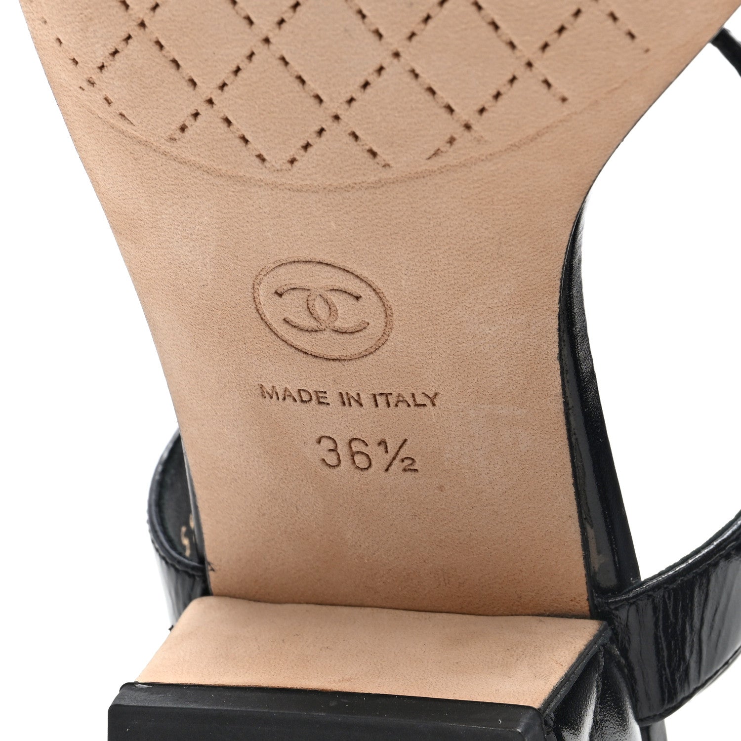Chanel Calfskin Medallion CC Thong Sandals 36.5 Black 6 of 9