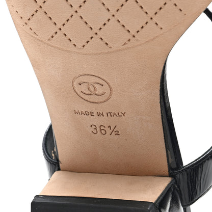 Chanel Calfskin Medallion CC Thong Sandals 36.5 Black 6 of 9