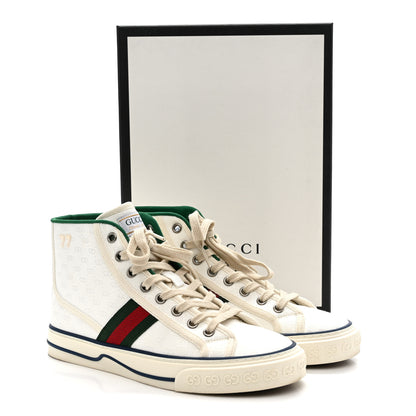 Gucci Monogram GG Mignon Web Womens 1977 Tennis High Top Sneakers 37 White 9 of 9